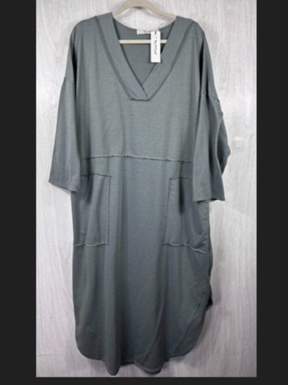 The Nest Meadow Dress Womens XL Olive Maxi Slit Long Sleeve Boho NWT Chic - Picture 3 of 10